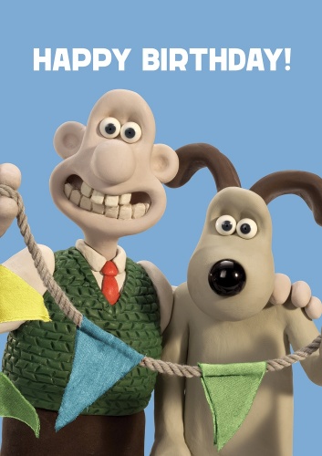 Wallace & Gromit Happy Birthday Bunting Greetings Card